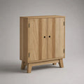Credenza alta rettangolare a 2 ante in legno, rovere naturale, 90 ¡Á 40 ¡Á 115 cm