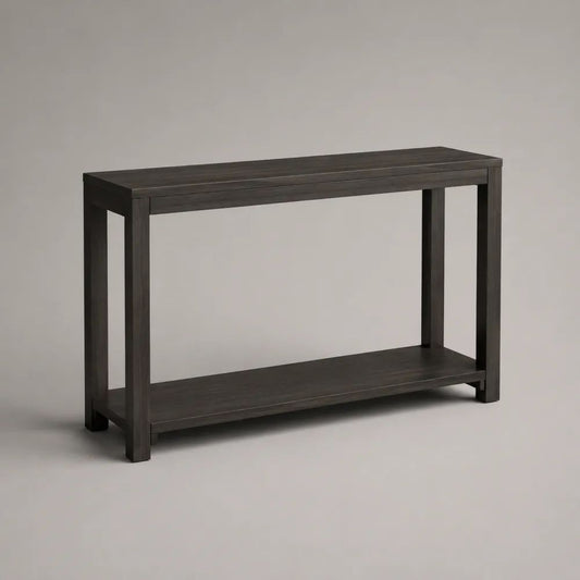 Consolle rettangolare in legno marrone scuro con ripiano inferiore, 120 ¡Á 35 ¡Á 80 cm