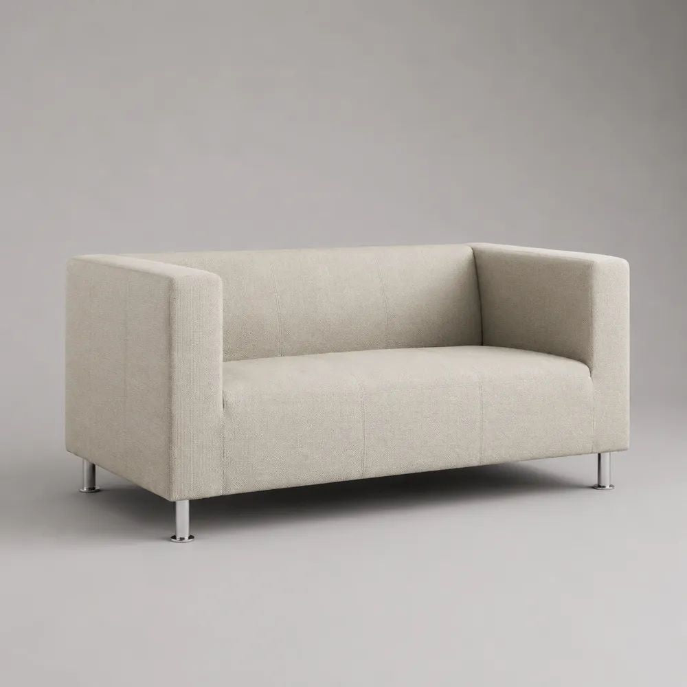 Divano 2 posti in poliestere beige con braccioli, 152 ¡Á 78 ¡Á 75 cm